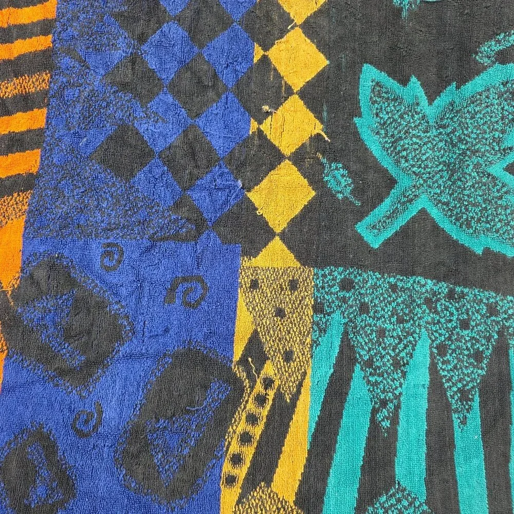 Royal Terry International Cotton Multi Color Bath Towel Abstract Patchwork